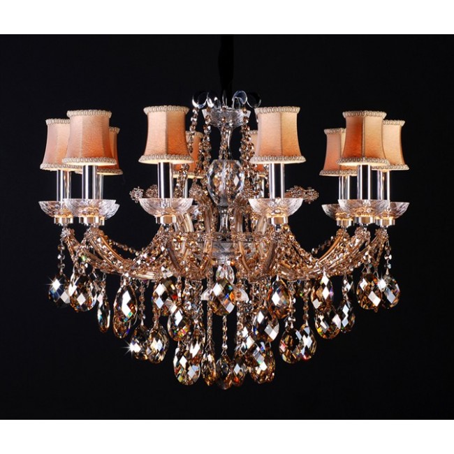 traditional crystal Chandelier in cognac color