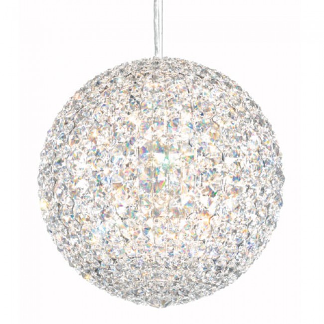 Stainless Steel 12-Light Clear Spectra Crystal Pendant, 12W x 12H x 12D