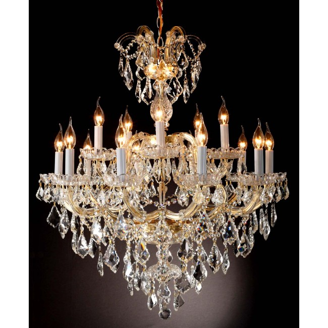 15 Lights Maria Theresa crystal chandelier dressed with clear crystals