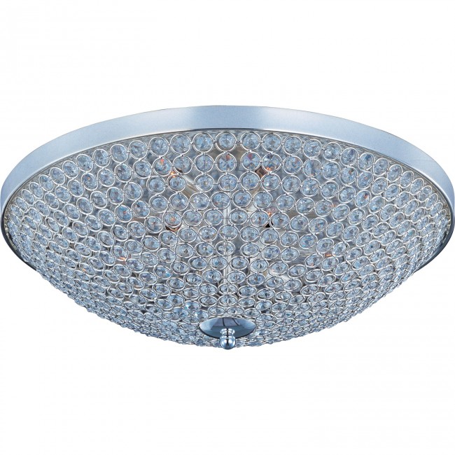 Plated Silver Nine-Light Flush Mount