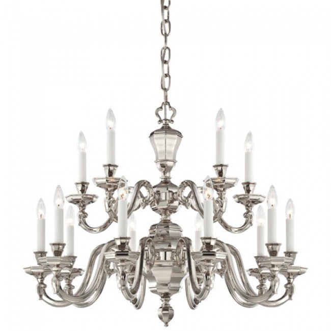Casoria Polished Nickel 15-Light Chandelier