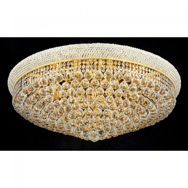 Primo Gold Twenty-Light Flush Mount with Royal Cut Clear Crystal