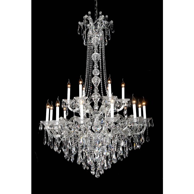 18 Lights Maria Theresa crystal chandelier dressed with clear crystals 