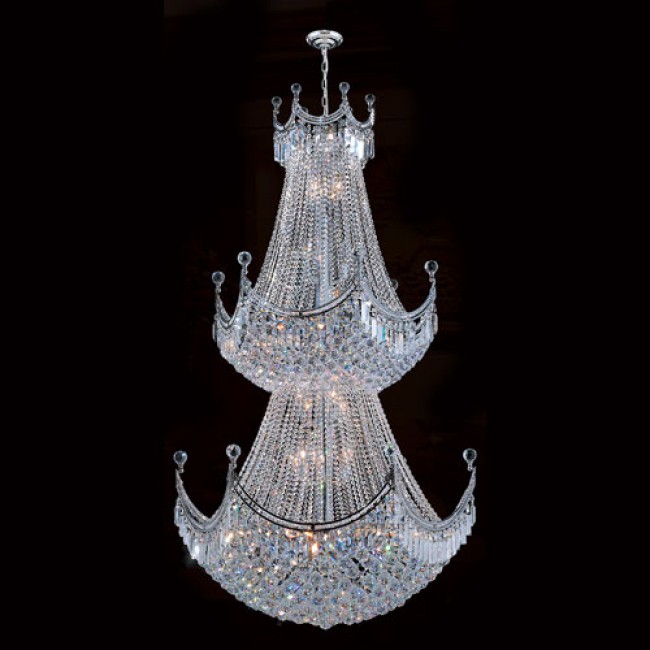 Empire 36-Light Chrome Finish with Clear-Crystals Chandelier