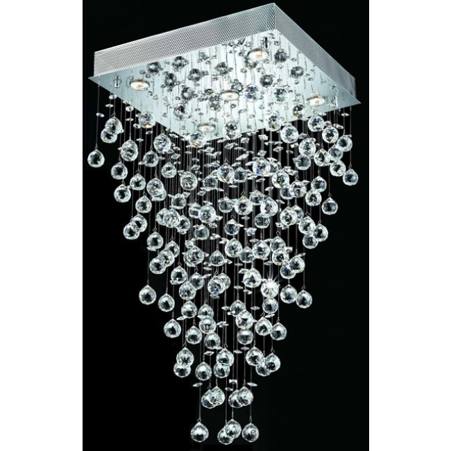 5 light Galactic Crystal Chandelier with chrome base