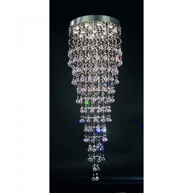 Beverly Polished Chrome Large Crystal Flush Mount Ceiling Light