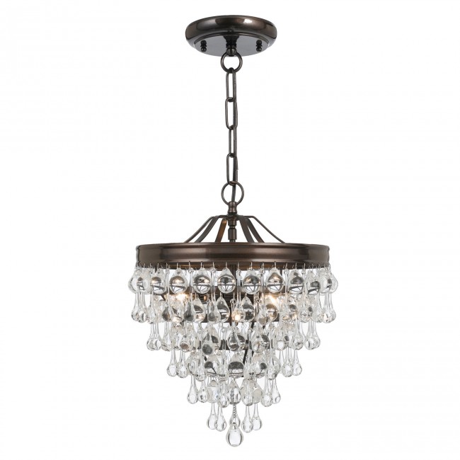 Vibrant Bronze Three-Light Semi-Flush Mount Fixture