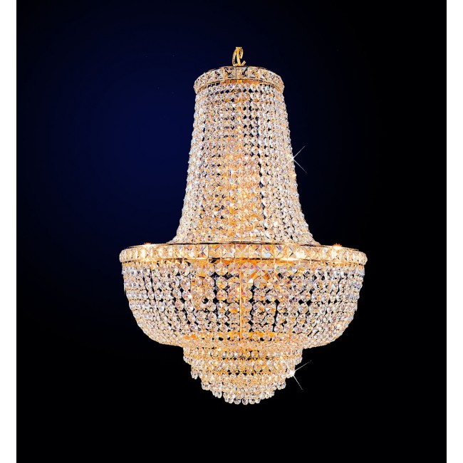 9 Lights gold finish empire basket chandelier