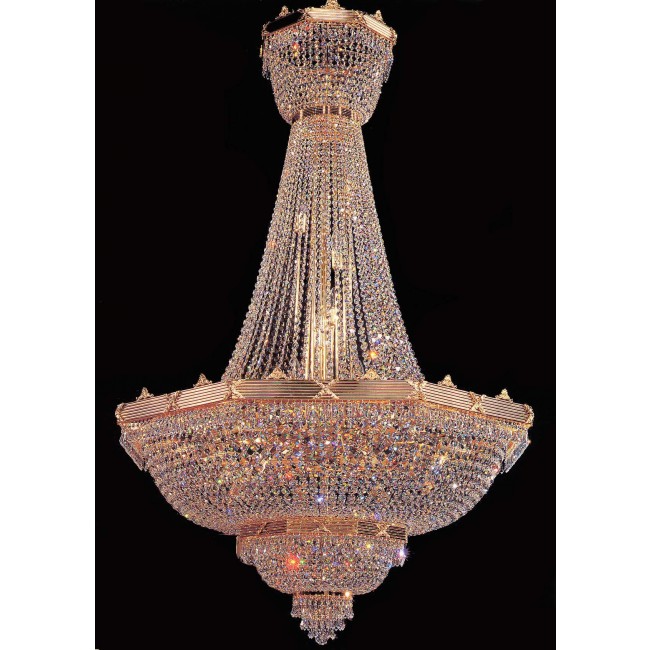 Entryway/ foyer crystal chandelier in gold plated finish