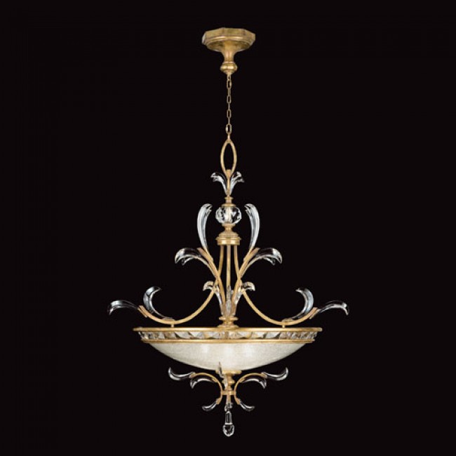 Three-Light Pendant in Muted Gold Leaf Finish