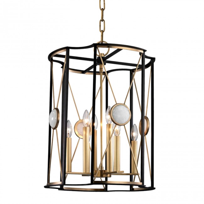 Aged Brass 18.5-Inch Eight-Light Pendant