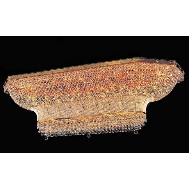 48 Lights large crystal chandelier in gold plated finish