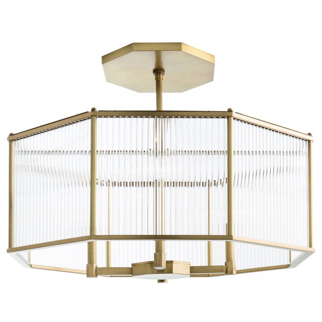 Antique Brass Four-Light Octagon Pendant