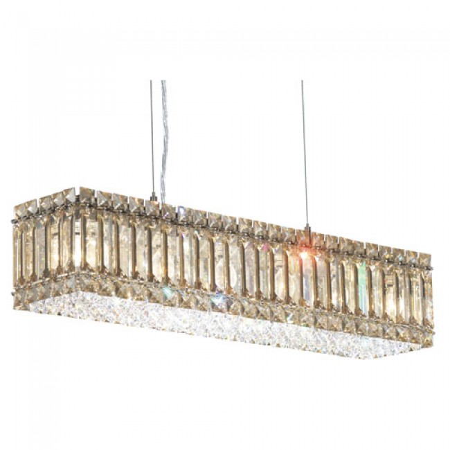 Stainless Steel Six-Light Golden Shadow Swarovski Elements Pendant Light, 24W x 5H x 24D