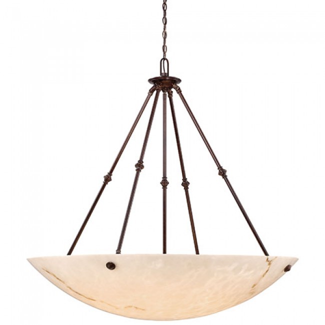 Virtuoso II Bronze Patina Eight-Light Bowl Pendant