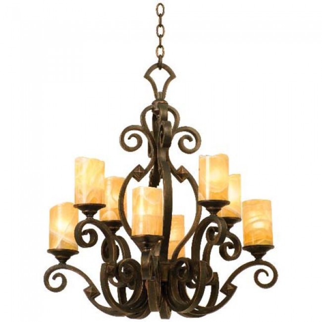  Copper Eight-Light Chandelier