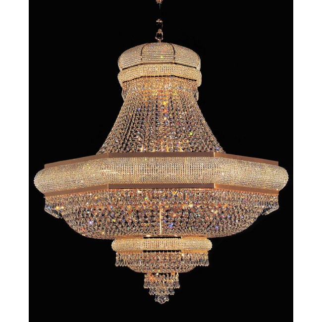 Entryway/ foyer large crystal chandelier in gold plated finish