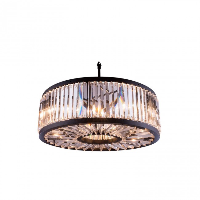 Chelsea Mocha Brown Thirty-Five-Inch Pendant with Clear Crystals