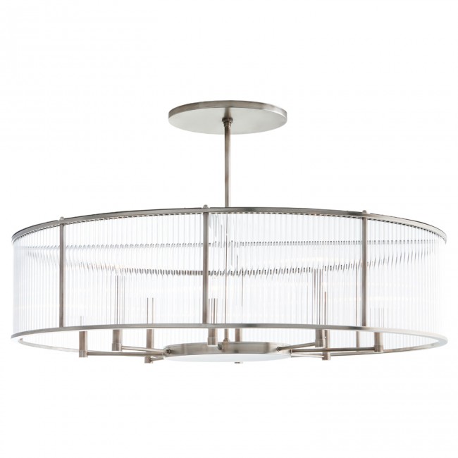 Vintage Silver Eight-Light Oval Pendant