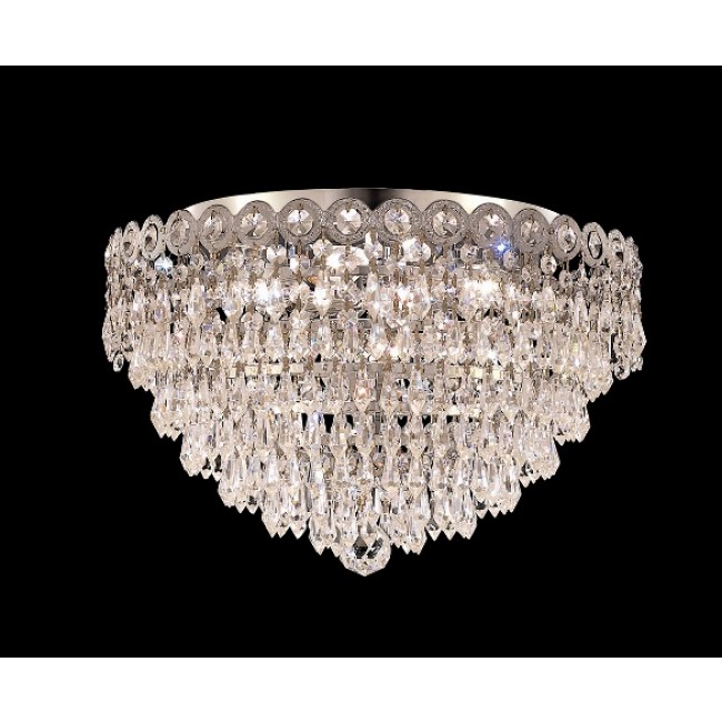 4 light flush mount crystal ceiling light with crystal drops