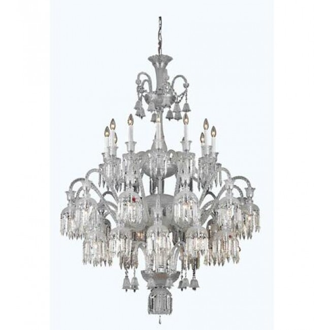 Chrome 36-Light Chandelier with Elegant Cut Crystal