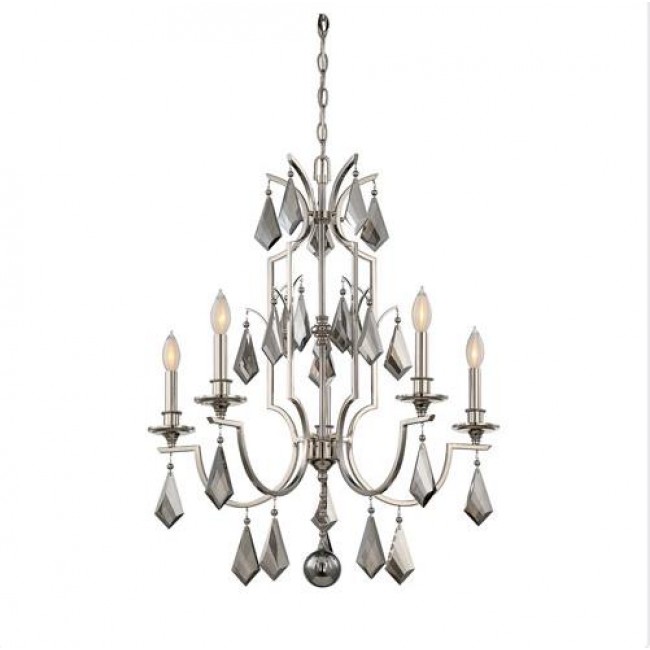 Nickel Five-Light Chandelier