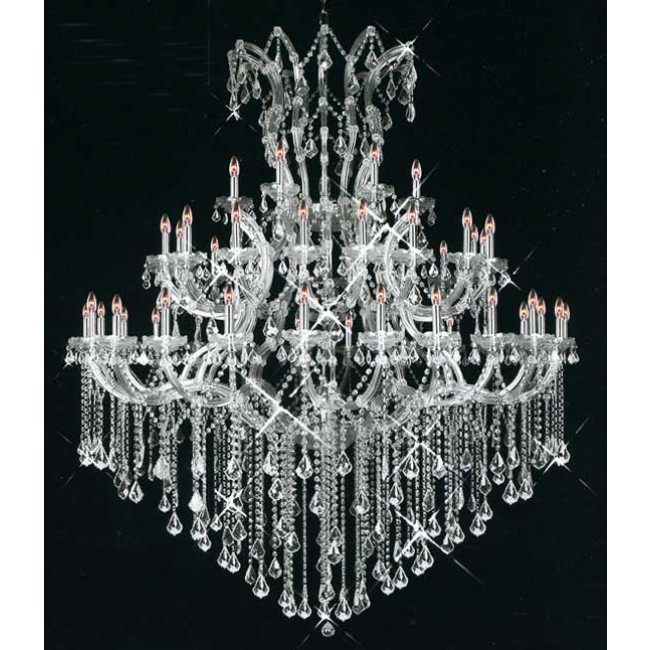 Maria Theresa chandelier dressed with fantastic crystal in polished chrome finish