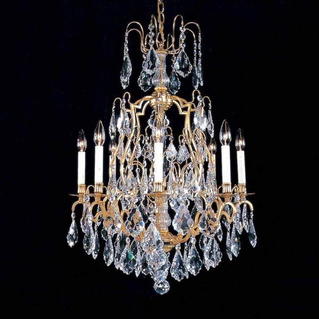 Gold plated 8 Light crystal Chandelier