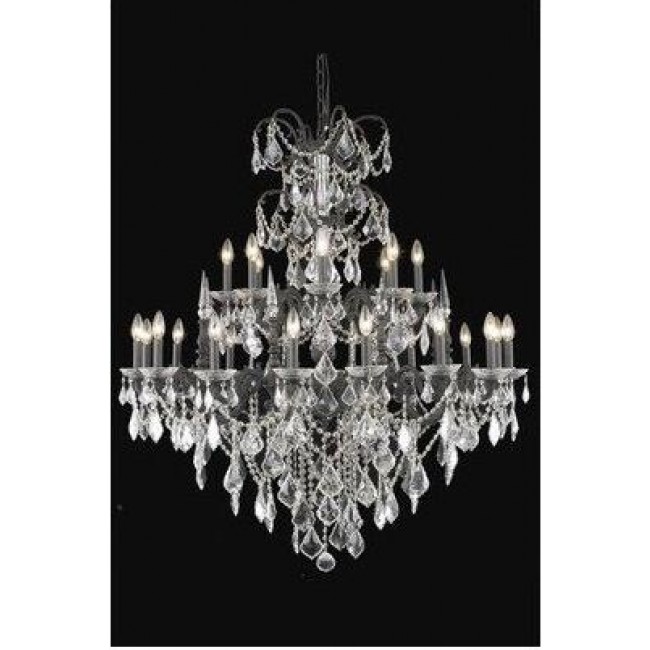 Bronze Twenty-Four Light Chandelier with Clear Royal Cut