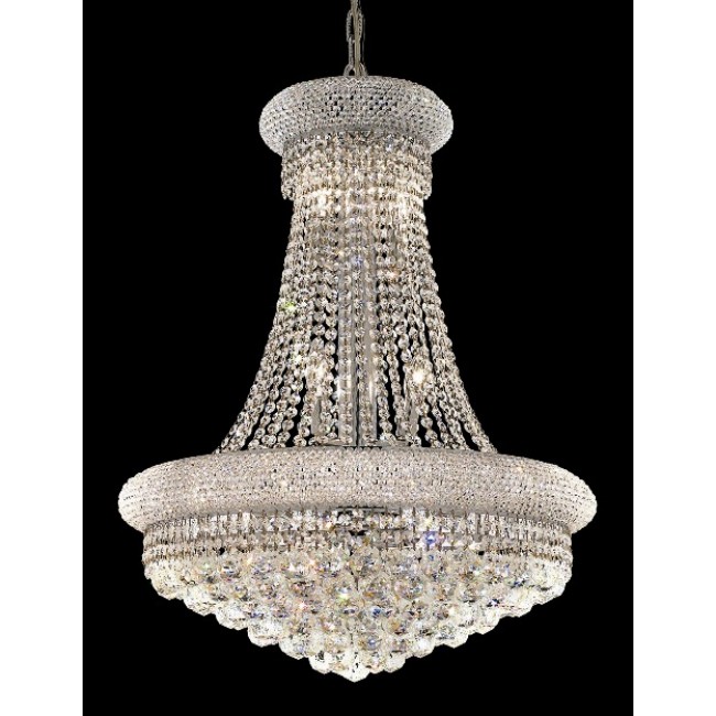 14 Lights Crystal chandelier dress with crystal ball in chrome finish