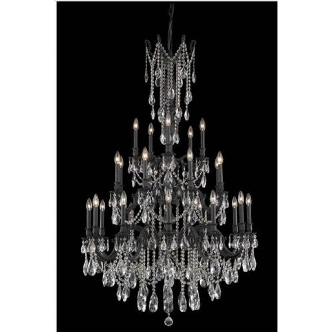 Bronze 25-Light Chandelier with Royal Cut Crystal