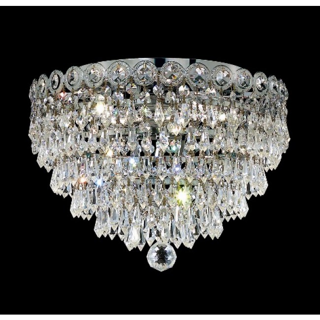 4 light flush mount crystal ceiling light with crystal drops