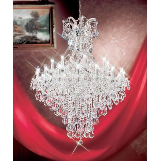 Chrome Twenty Five-Light Chandelier with Crystalique Accents