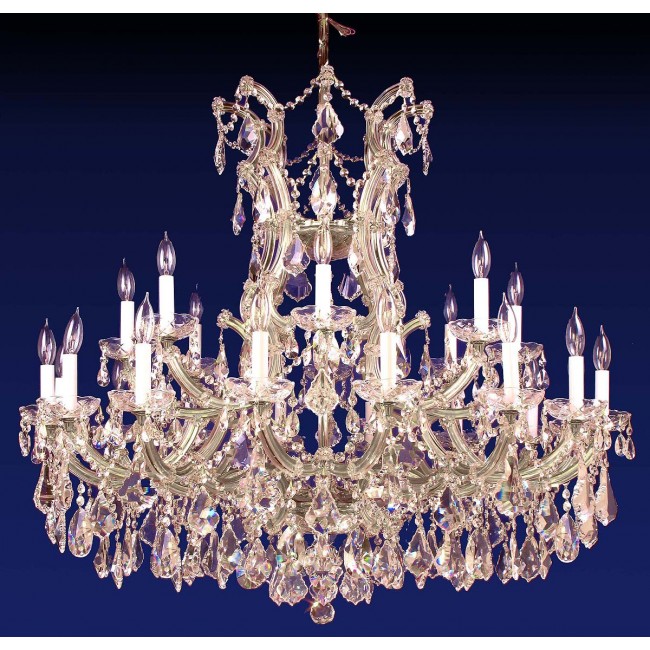 25 Lights Maria Theresa crystal chandelier dressed with clear crystal