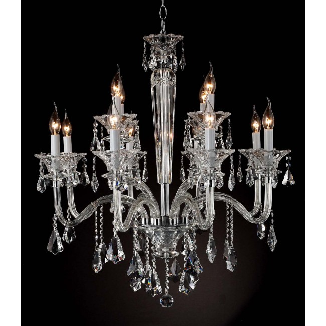 polished chrome 12 Lights Bohemian Crystal chandelier 