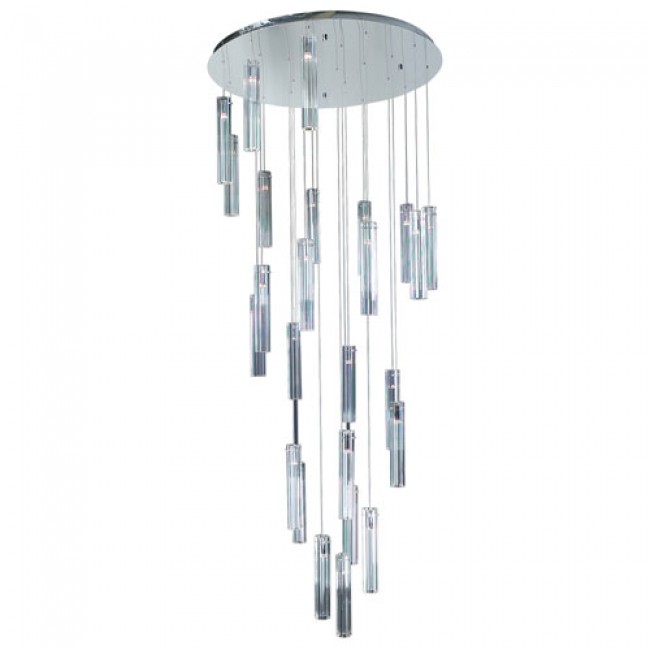 Segretto 25-Light Polished Chrome Pendant with K9 Optic Crystal Glass -Halogen