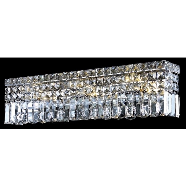 4-light crystal wall sconce in chrome finish 