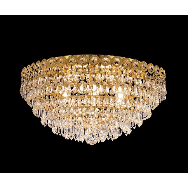 4 light flush mount crystal ceiling light with crystal drops