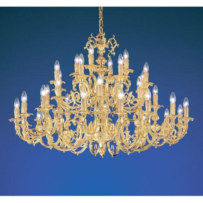 Gold Plate Thirty Six-Light Chandelier
