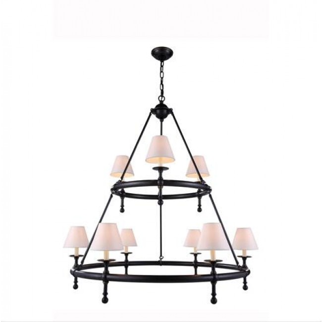 Bronze Nine-Light-Chandelier