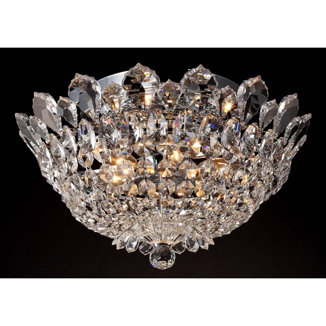 6 lights crystal chandelier in polished chrome finish