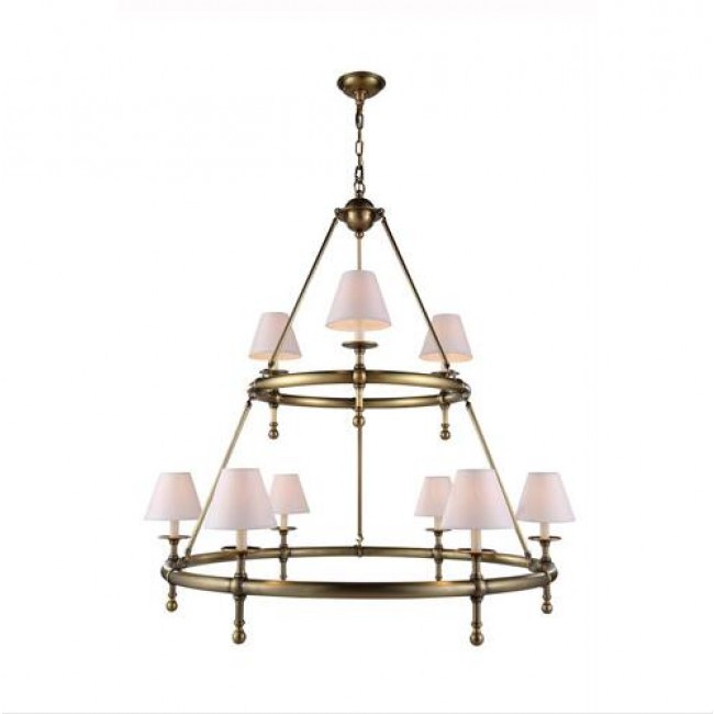Antique Bronze Nine-Light-Chandelier