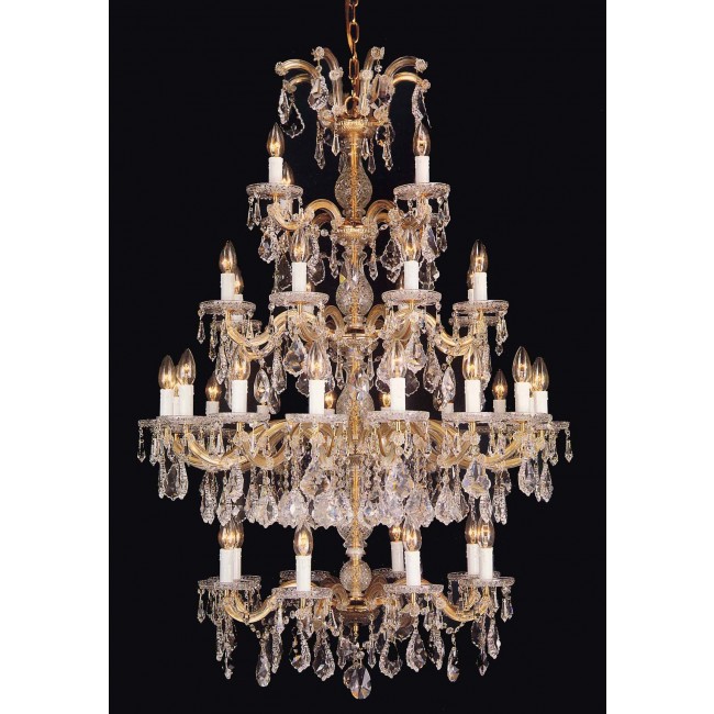 36 Lights Maria Theresa crystal chandelier dressed with clear crystal