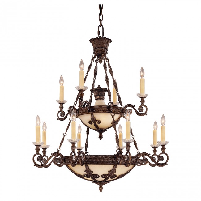 Savoy House New Tortoise Shell Twelve-Light Chandelier