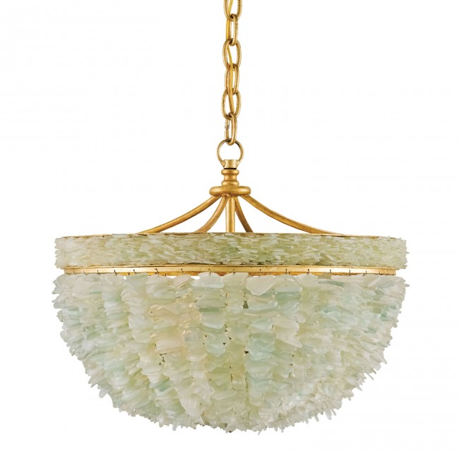 Contemporary Gold Leaf Three-Light Pendant