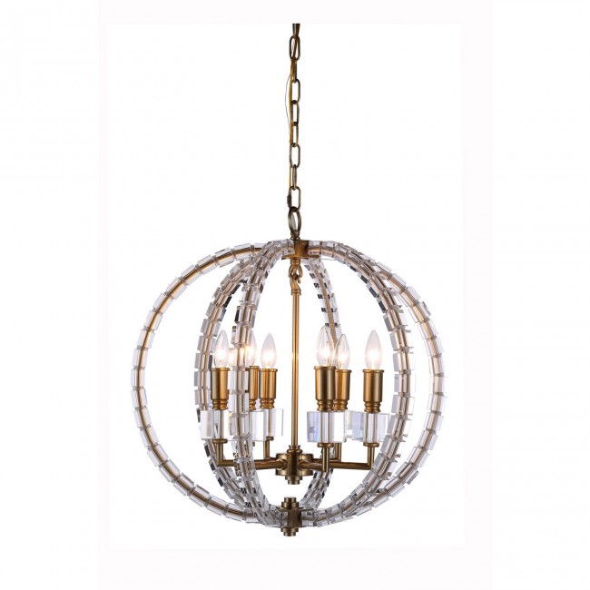 Cristal Burnished Brass Twenty-Two-Inch Pendant