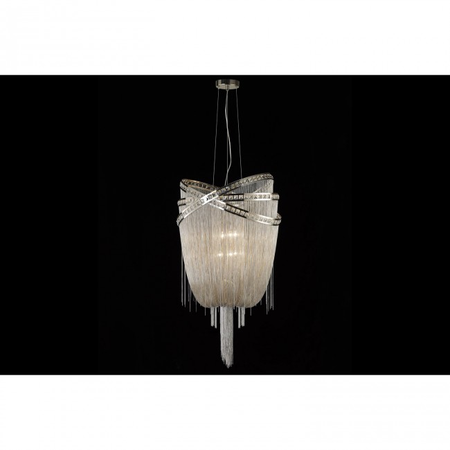 Polished Nickel Six-Light Chandelier