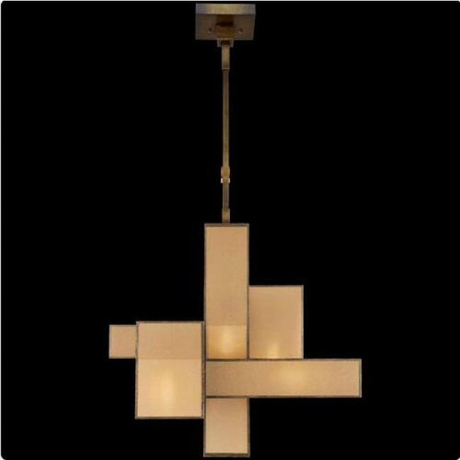Five-Light Chandelier in Patinated Golden Bronze Finish