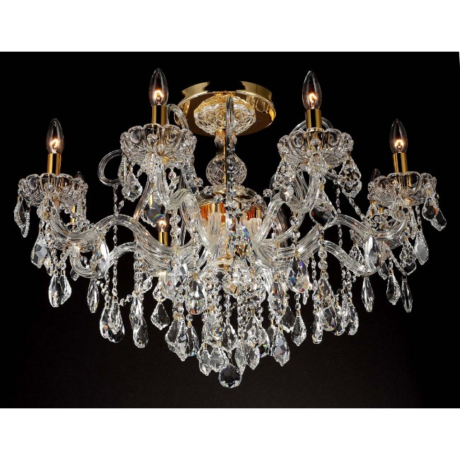 Gold plated 8 Lights Bohemian Crystal chandelier