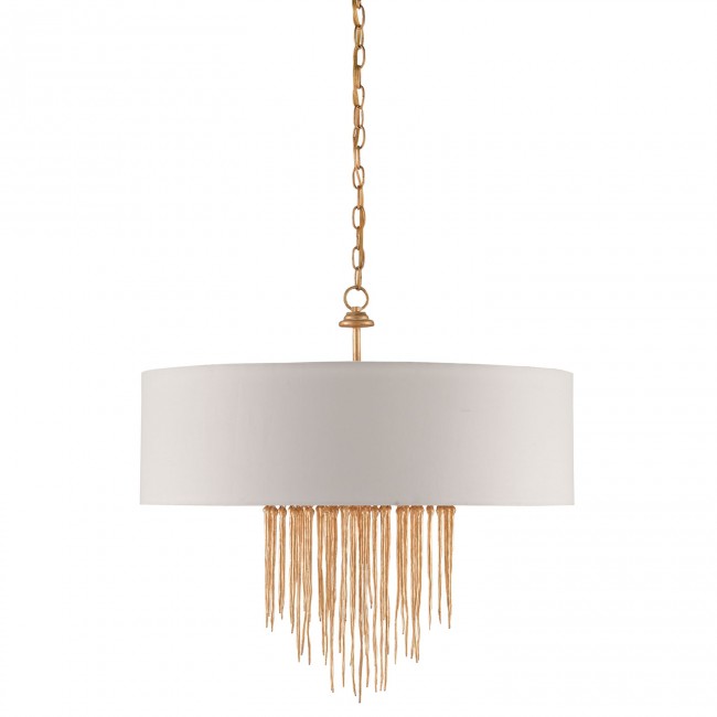 Contemporary Gold Four-Light Drum Pendant